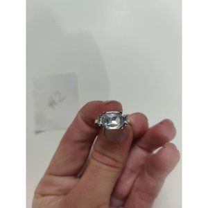 New silver ring with large center gem (2